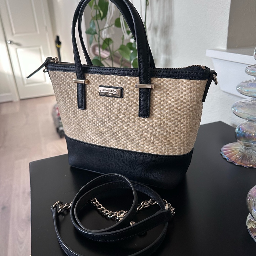 Kate Spade Wicker Straw Mini Harmony Daisy Crossbody Satchel